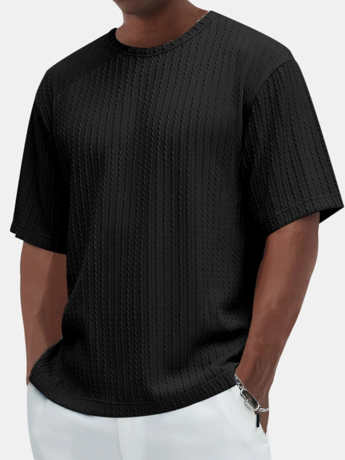 T-shirt da uomo girocollo a maniche corte casual nuova moda