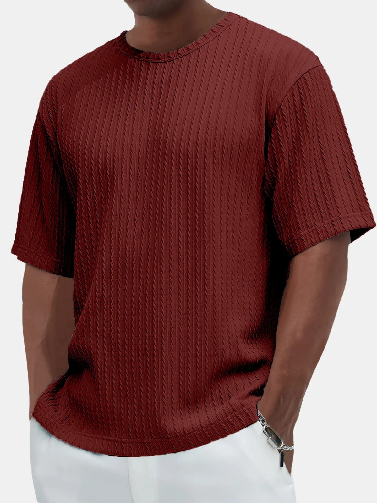 T-shirt da uomo girocollo a maniche corte casual nuova moda